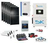 3.3KW Complete Offgrid Solar Kit + 5K Sol-Ark Inverter + 5.12KW OMO 48V Patriot Lithium Battery + 3.3KW Solar with Roof Mounting Rails and Wiring