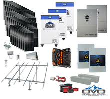 Load image into Gallery viewer, 30KW Complete Offgrid Solar Kit + EG4 FlexBOSS21 + 3x 32KW OMO 48V Freedom Series Lithium Battery + 30.8KW Solar with Ground Mount and Wiring