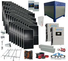 Load image into Gallery viewer, 30KW Complete Offgrid Solar Kit + 2x 15K Sol-Ark Inverter + 62KwH Lithium Battery +30.8KW Solar with Ground Mount and Wiring