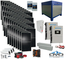 Load image into Gallery viewer, 30KW Complete Offgrid Solar Kit + 2x 15K Sol-Ark Inverter + 62kWh Lithium Battery +30.8KW Solar with Roof Mount and Wiring
