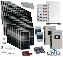 Load image into Gallery viewer, 30KW Complete Offgrid Solar Kit - 30.72KW Pytes Lithium Battery +2x 15K Sol-Ark Inverter +30.8KW Solar with Ground Mount and Wiring