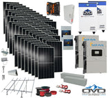 30KW Complete Offgrid Solar Kit + 2x 15K Sol-Ark Inverter + 2x 32kWh OMO 48V Freedom Series Lithium Battery +30.8KW Solar with Ground Mount and Wiring