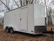 Load image into Gallery viewer, 16&#39; Enclosed SOLAR POWERED Offgrid Self-Sufficient Trailer - Concession Window Expanded Solar Array / Expanded Lithium battery bank - MOBILE STOREFRONT VERSION