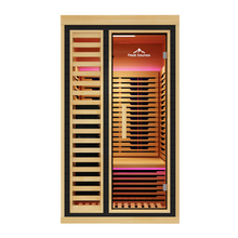 Load image into Gallery viewer, Peak Saunas Shasta 1-Person Full Spectrum Infrared Sauna with XL Medical-Grade Red Light Therapy &amp; Smart WiFi App Control