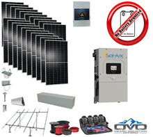 Load image into Gallery viewer, 10KW Complete Offgrid Solar Kit + 15K Sol-Ark Inverter +11KW Solar with Ground Mount Rails and Wiring