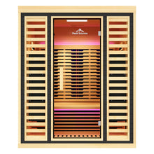 Load image into Gallery viewer, Peak Saunas Denali Luxury 3-Person Full Spectrum Infrared Sauna with Two XL Medical-Grade Red Light Therapy Panels &amp; Smart WiFi App Control