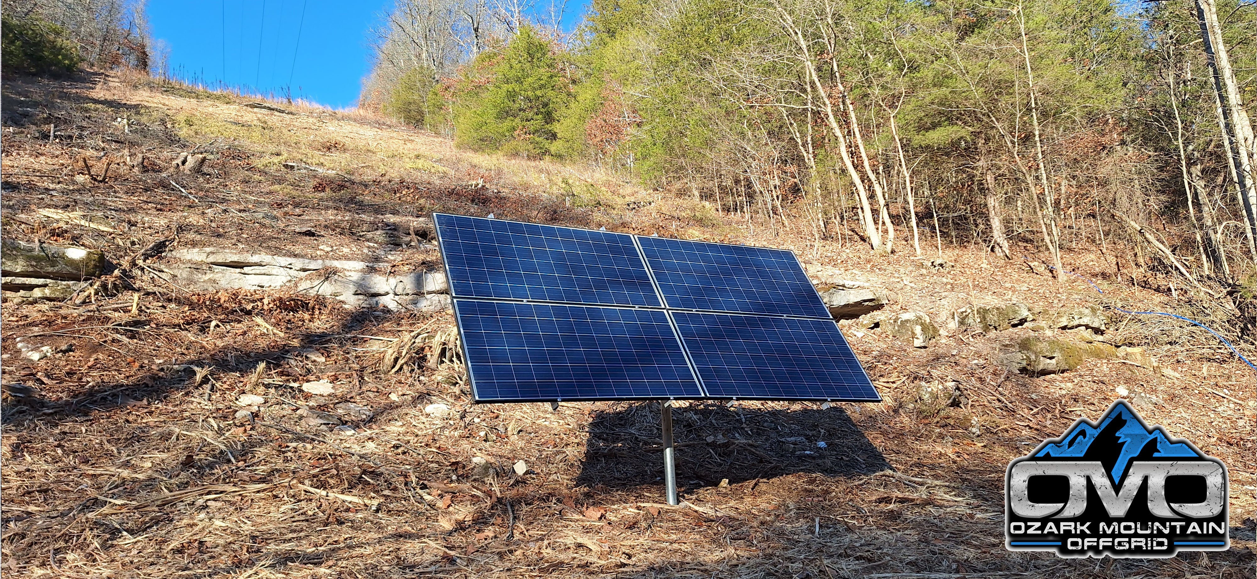 Adjustable Solar Panel 3" Pole Mount - 4x Solar Panels (With Modules) 1440 Watt Array