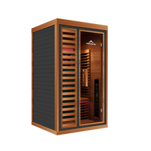 Load image into Gallery viewer, Peak Saunas Rainier 1-Person Full Spectrum Infrared Sauna with XL Medical-Grade Red Light Therapy &amp; Smart WiFi App Control