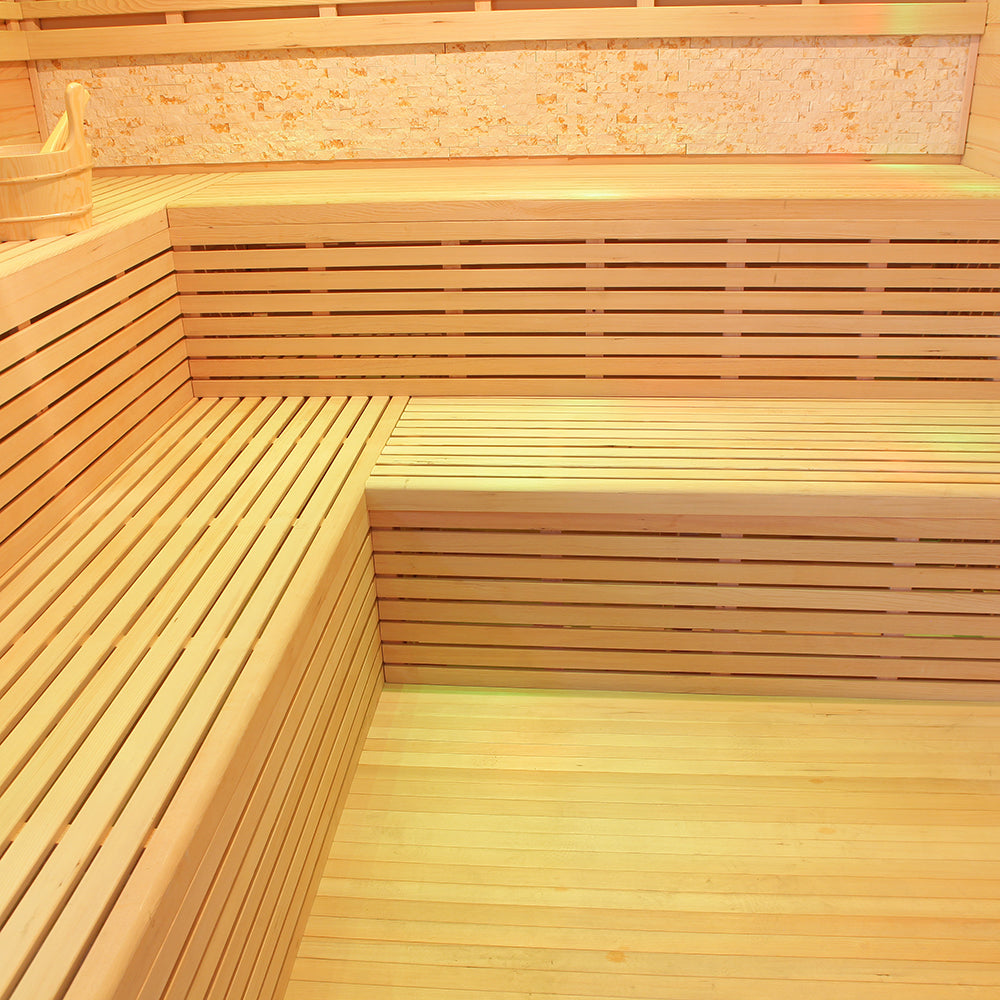 SAUNA EVOLUTION® Include Therapy Wood Traditional Steam Sauna Modern Relax 7