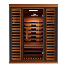 Load image into Gallery viewer, Peak Saunas Matterhorn Luxury 3-Person Full Spectrum Infrared Sauna with Two XL Medical-Grade Red Light Therapy Panels &amp; Smart WiFi App Control