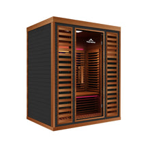 Load image into Gallery viewer, Peak Saunas Matterhorn Luxury 3-Person Full Spectrum Infrared Sauna with Two XL Medical-Grade Red Light Therapy Panels &amp; Smart WiFi App Control