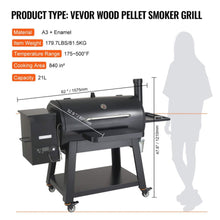 Load image into Gallery viewer, 62&quot; Heavy Duty Portable Wood Pellet BBQ Grill With Cart (SAK91308)