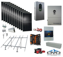Load image into Gallery viewer, 6KW Complete Offgrid Solar Kit + EG4 FlexBOSS21 Inverter + 14.3KW 48V EG4 Lithium Indoor Wall Battery + 6.6KW Solar with Ground Mount and Wiring
