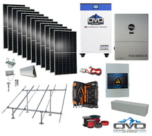 Load image into Gallery viewer, 6KW Complete Offgrid Solar Kit + EG4 FlexBOSS21 Inverter + 32KW OMO 48V Freedom Series Lithium Battery + 6.6KW Solar with Ground Mount and Wiring