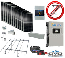 Load image into Gallery viewer, 6KW Complete Offgrid Solar Kit + 15K Sol-Ark Inverter +6.6KW Solar with Ground Mount and Wiring