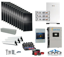 Load image into Gallery viewer, 6KW Complete Offgrid Solar Kit - 15.36kWh Pytes Lithium Battery + 15K Sol-Ark Inverter +6.6KW Solar with Mounting Rails and Wiring
