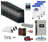 6KW Complete Offgrid Solar Kit - 3x 32kWh OMO 48V Freedom Series Lithium Battery + 15K Sol-Ark Inverter +6.6KW Solar with Roof Mount and Wiring