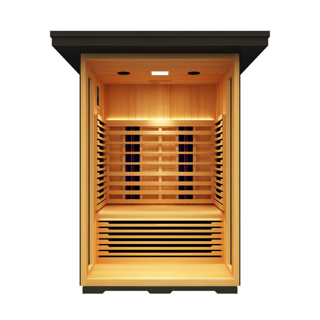 Peak Saunas Patagonia 2-Person Outdoor Full Spectrum Infrared Sauna with XL Medical-Grade Red Light Therapy and Smart WiFi App Control