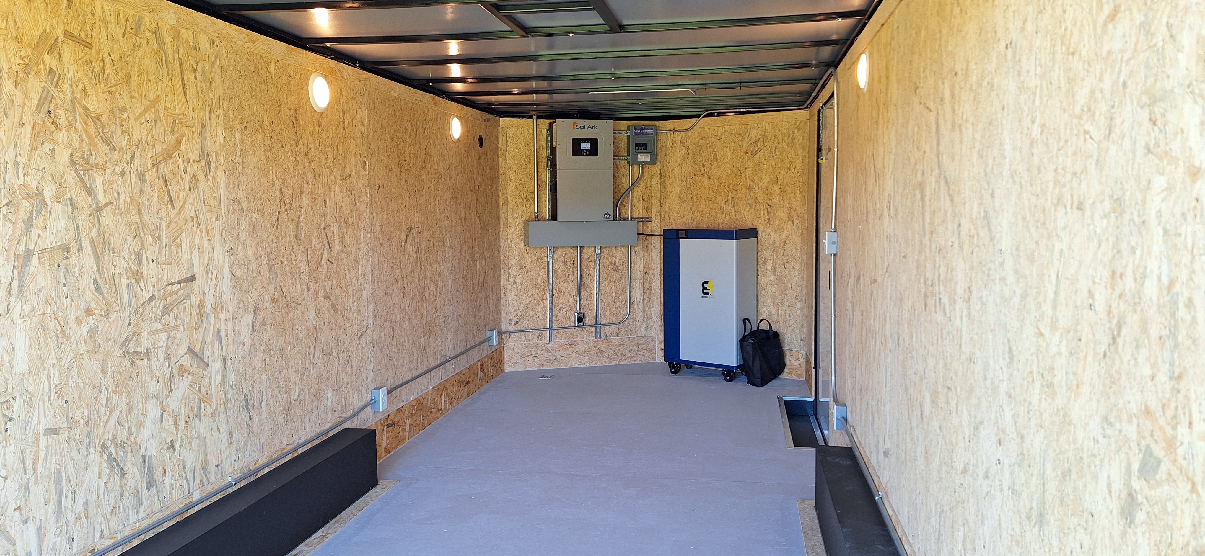 24' Enclosed SOLAR POWERED Offgrid Self-Sufficient Trailer - SOL-ARK 15K with OMO 32K Freedom Lithium Battery