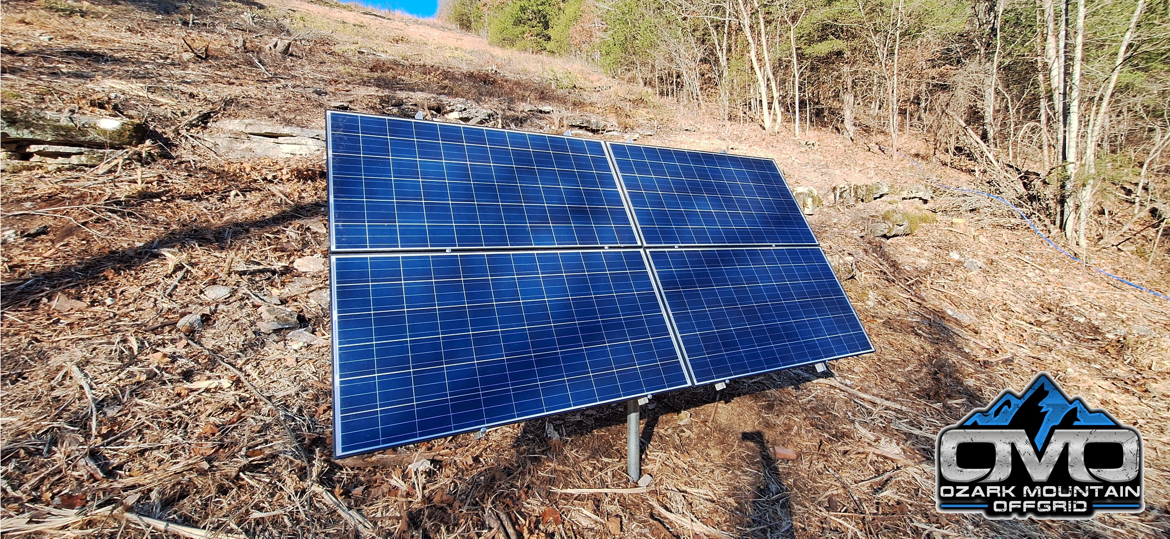 Adjustable Solar Panel 3" Pole Mount - 4x Solar Panels (With Modules) 1440 Watt Array