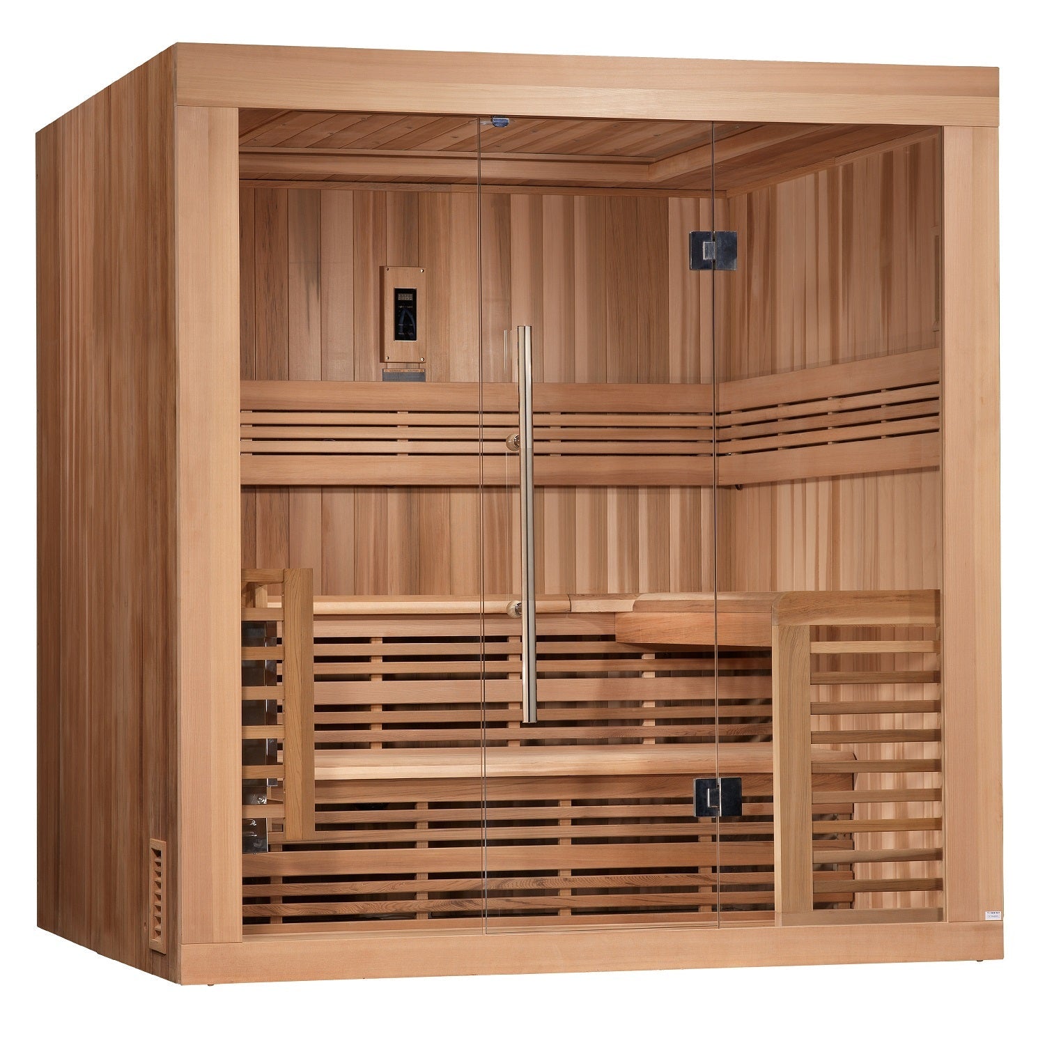 SAUNA EVOLUTION®  6 Person Indoor Double bench Steam Sauna Glass 18