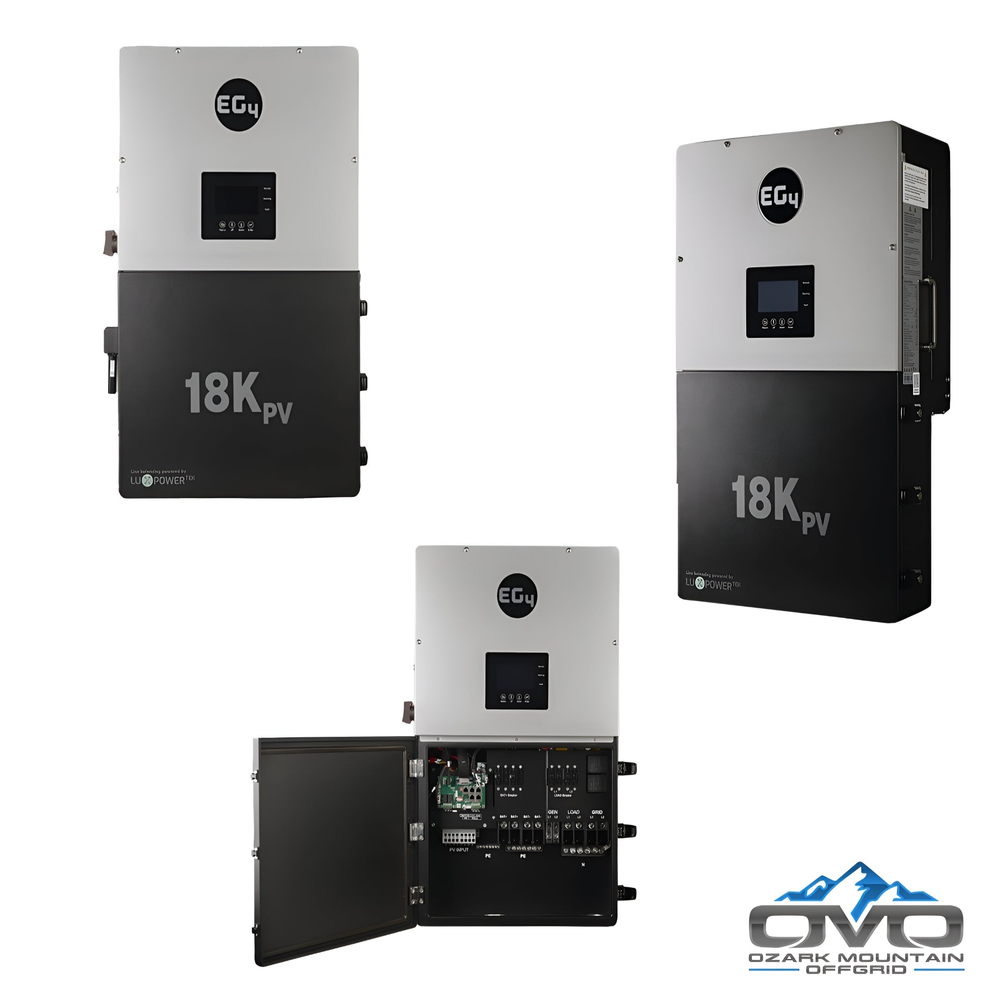10KW Complete Offgrid Solar Kit + EG4 18kPV + 4.3KW 48V EG4 Lithium Indoor Wall Battery + 11KW Solar with Roof Mounting Rails and Wiring
