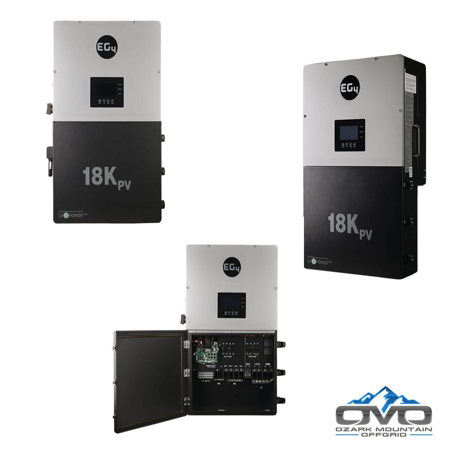 17KW Complete Offgrid Solar Kit + EG4 18kPV + 32KW OMO 48V Freedom Series Lithium Battery + 17.6KW Solar with Ground Mount and Wiring