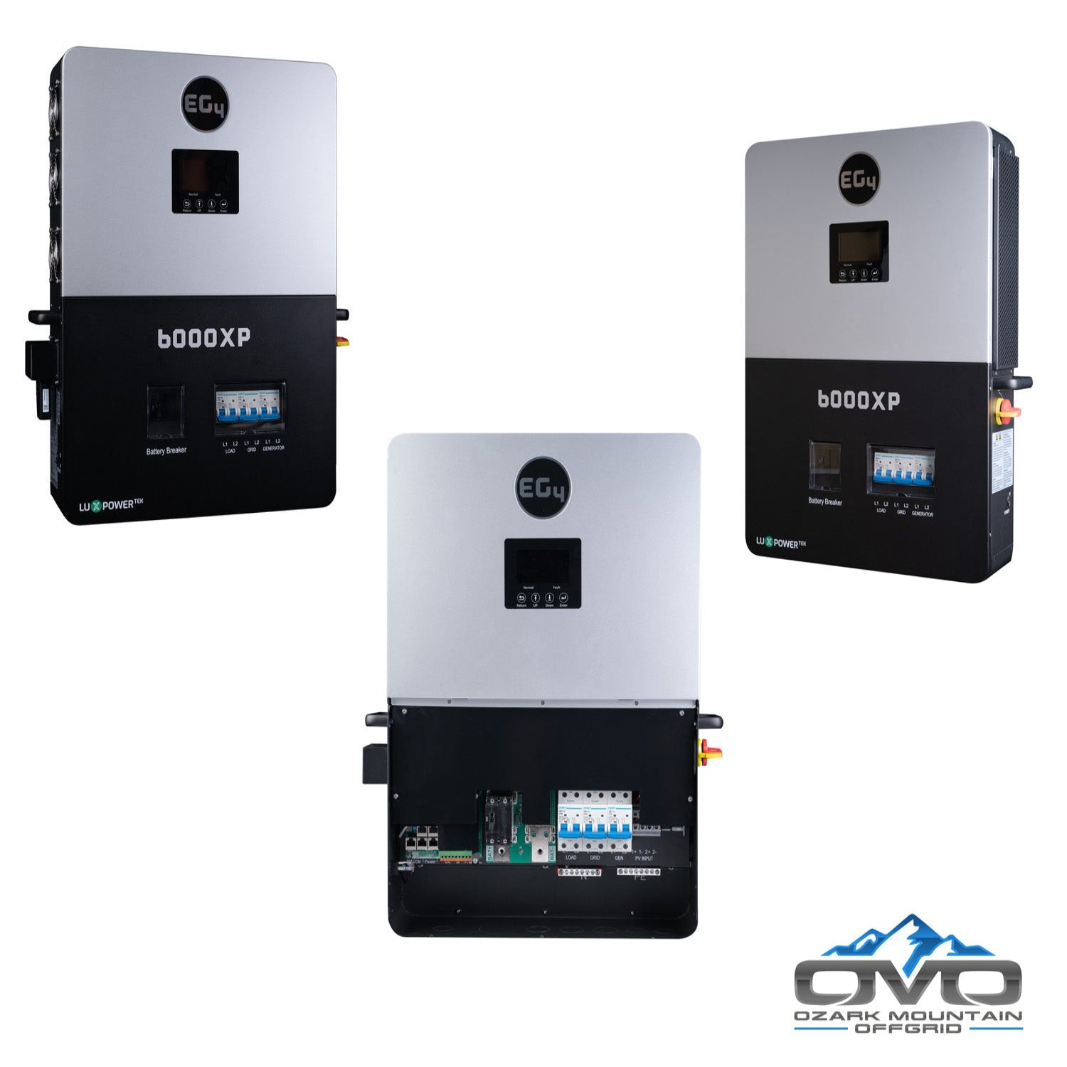3.3KW Complete Offgrid Solar Kit + 6K EG4 6000XP Inverter + 5.12KW OMO 48V Patriot Lithium Battery + 3.3KW Solar with Roof Mounting Rails and Wiring