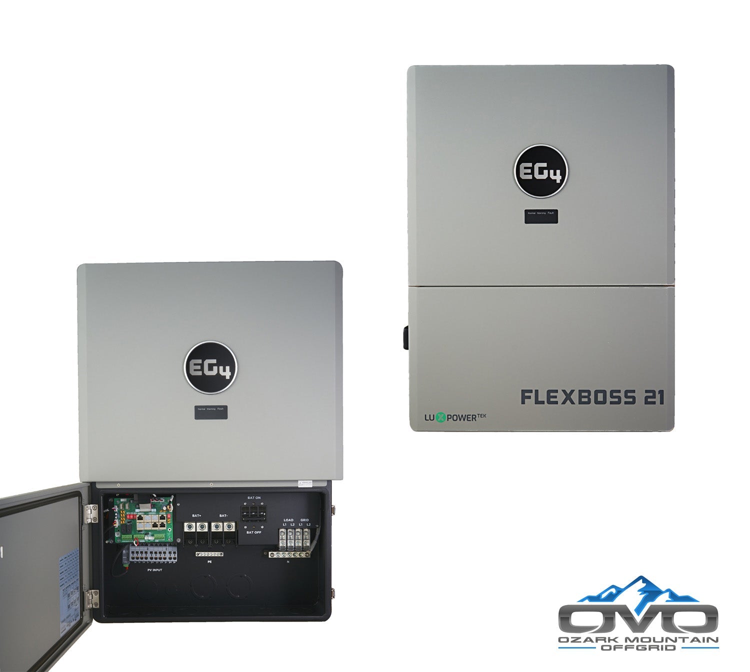 17KW Complete Offgrid Solar Kit + EG4 FlexBOSS21 + 2x 14.3KW 48V EG4 Lithium Indoor Wall Battery + 17.6KW Solar with Ground Mount and Wiring