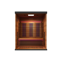 Load image into Gallery viewer, Peak Saunas Matterhorn Luxury 3-Person Full Spectrum Infrared Sauna with Two XL Medical-Grade Red Light Therapy Panels &amp; Smart WiFi App Control
