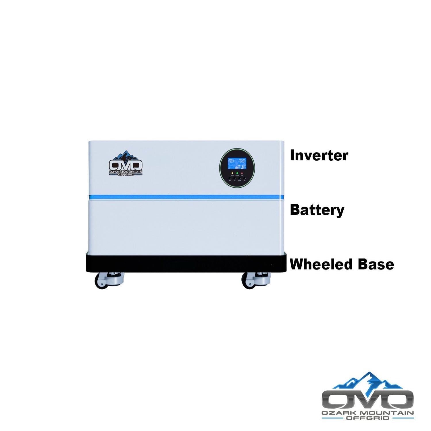 4.4KW OMO All-In-One Customizable Stacking Inverter/Battery System 5500W Inverter + 5.12K Lithium Battery + 4.4KW Solar Roof Mount