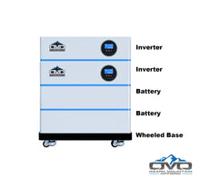 Load image into Gallery viewer, 11KW OMO All-In-One Customizable Stacking Inverter/Battery System 120/240 11000W Total Inverter Output + 10.24K Lithium Battery + 11KW Solar Roof Mount