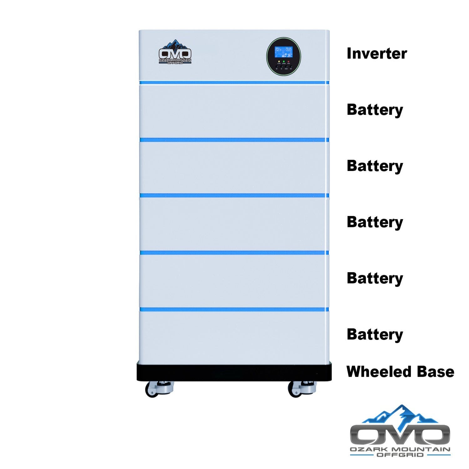 OMO All-In-One Customizable Stacking Inverter/Battery System 5500W Inverter + 25.6KW Lithium Battery