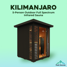 Load image into Gallery viewer, Peak Saunas Kilimanjaro 5-Person Outdoor Full Spectrum Infrared Sauna with XL Medical-Grade Red Light Therapy and Smart WiFi App Control