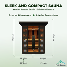 Load image into Gallery viewer, Peak Saunas Kilimanjaro 5-Person Outdoor Full Spectrum Infrared Sauna with XL Medical-Grade Red Light Therapy and Smart WiFi App Control
