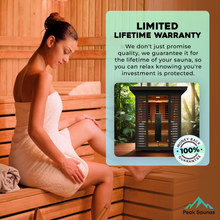 Load image into Gallery viewer, Peak Saunas Kilimanjaro 5-Person Outdoor Full Spectrum Infrared Sauna with XL Medical-Grade Red Light Therapy and Smart WiFi App Control