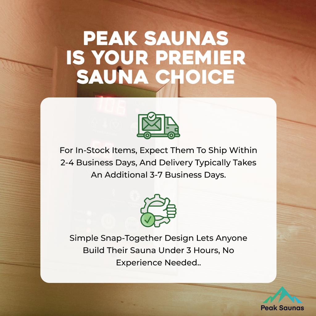 Peak Saunas Kilimanjaro 5-Person Outdoor Full Spectrum Infrared Sauna with XL Medical-Grade Red Light Therapy and Smart WiFi App Control