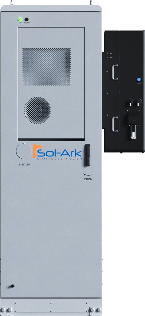 Commercial 60KW Solar Array - 3 Phase 480V Solar Kit + 60K 480V Sol-Ark Inverter + 60KW Sol-Ark OUTDOOR Lithium Battery +60.5KW Solar with Ground Mount and Wiring