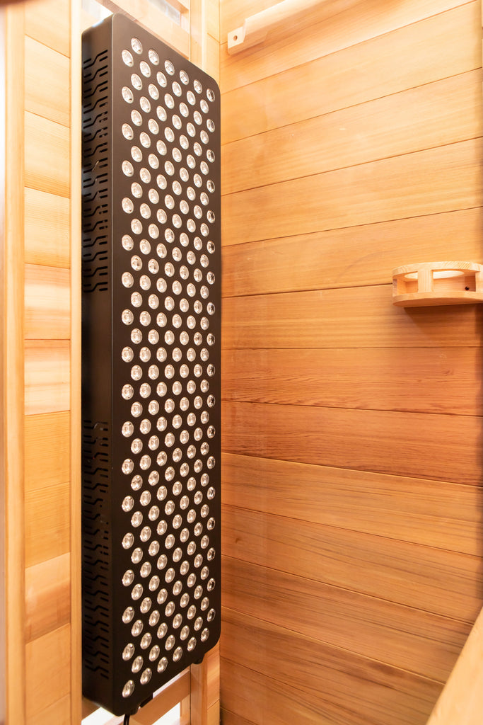 Peak Saunas Rainier 1-Person Full Spectrum Infrared Sauna with XL Medical-Grade Red Light Therapy & Smart WiFi App Control