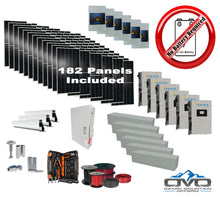 Load image into Gallery viewer, 100KW Complete Offgrid Solar Kit + 6x 15K Sol-Ark Inverter +100.2KW Solar with Mounting Rails and Wiring
