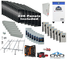 Load image into Gallery viewer, 125KW Complete Offgrid Solar Kit + 7x 15K Sol-Ark Inverter + 32kWh OMO 48V Freedom Series Lithium Battery +125.4KW Solar with Ground Mount and Wiring