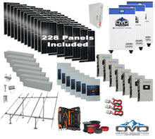 Load image into Gallery viewer, 125KW Complete Offgrid Solar Kit + 7x 15K Sol-Ark Inverter + 3x 32kWh OMO 48V Freedom Series Lithium Battery +125.4KW Solar with Ground Mount and Wiring