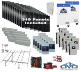 175KW Complete Offgrid Solar Kit + 10x 15K Sol-Ark Inverter + 2x 32kWh OMO 48V Freedom Series Lithium Battery +175.45KW Solar with Ground Mount and Wiring