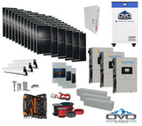 40KW Complete Offgrid Solar Kit + 3x 15K Sol-Ark Inverter + 32kWh OMO 48V Freedom Series Lithium Battery +40.15KW Solar with Roof Mount and Wiring
