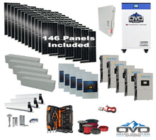 Load image into Gallery viewer, 80KW Complete Offgrid Solar Kit + 5x 15K Sol-Ark Inverter + 32kWh OMO 48V Freedom Series Lithium Battery +80.3KW Solar with Roof Mount and Wiring