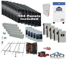 Load image into Gallery viewer, 90KW Complete Offgrid Solar Kit + 5x 15K Sol-Ark Inverter + 32kWh OMO 48V Freedom Series Lithium Battery +90.2KW Solar with Ground Mount and Wiring
