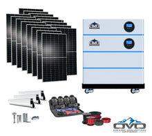 Load image into Gallery viewer, 8KW OMO All-In-One Customizable Stacking Inverter/Battery System 120/240 11000W Total Inverter Output + 10.24K Lithium Battery + 8.8KW Solar Roof Mount