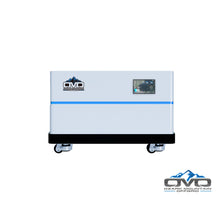 Load image into Gallery viewer, OMO Stackable 51.2V 5.12KW Heated LifePO4 Lithium Battery System - 1x 5.12KW Batteries + LCD Display Combiner + Wheeled Base