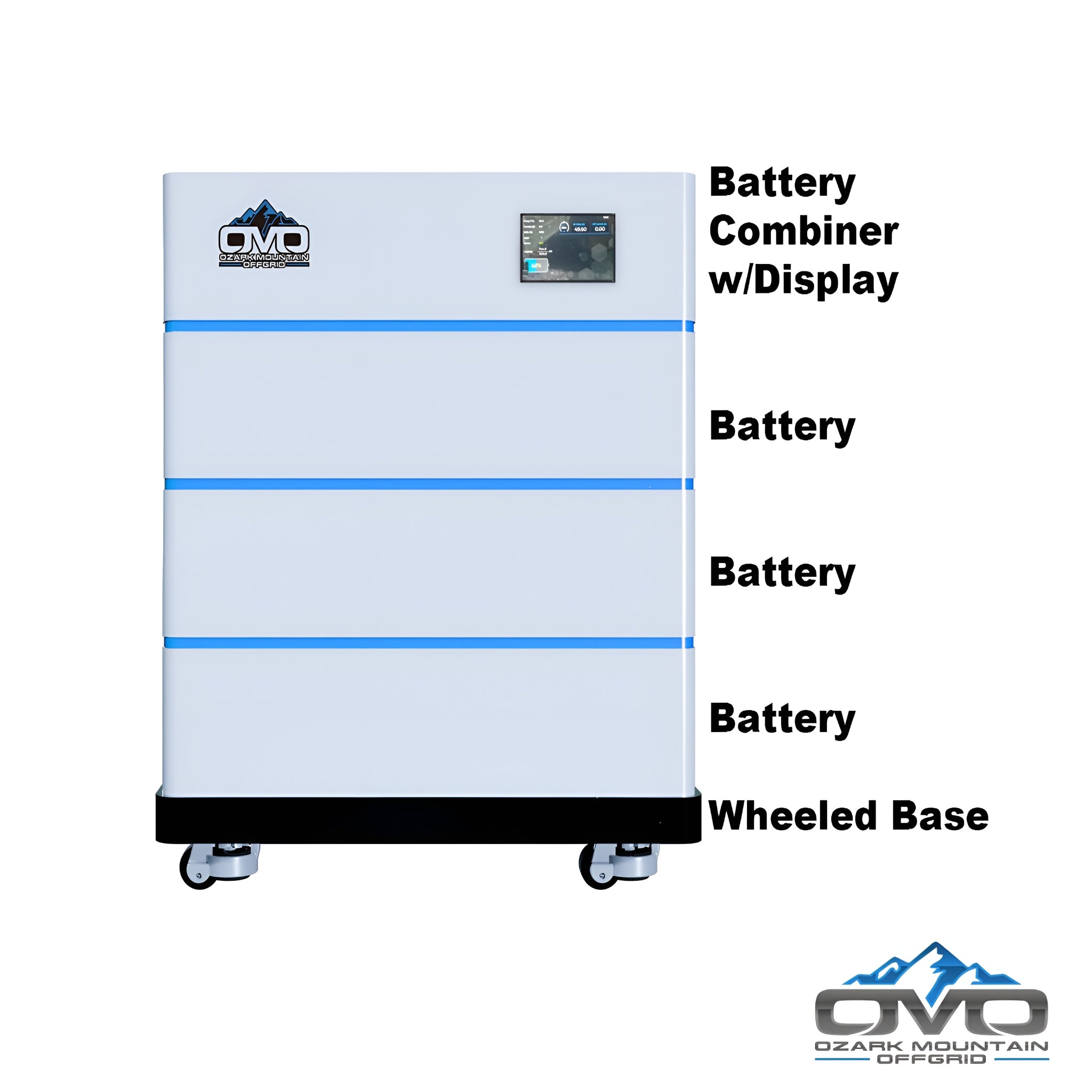 10KW Complete Offgrid Solar Kit - 15K Sol-Ark Inverter + 30.72KW OMO Stack Lithium Battery +11KW Solar with Ground Mount and Wiring