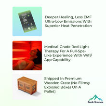 Load image into Gallery viewer, Peak Saunas Everest 2-Person Full Spectrum Infrared Sauna with XL Medical-Grade Red Light Therapy &amp; Smart WiFi App Control